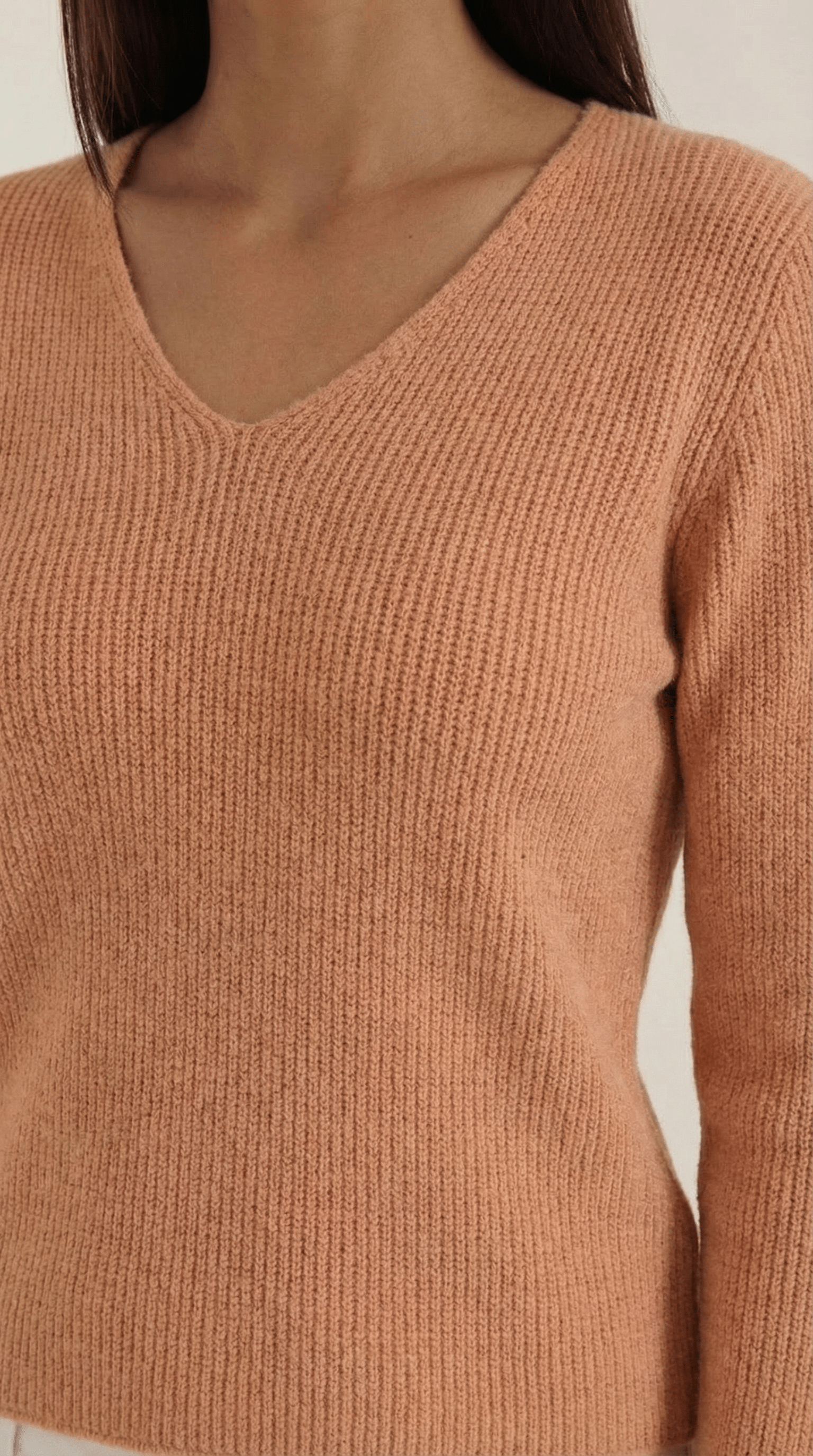 Womens Ribbed V Neck Sweater – Chic Fall Spring Essential