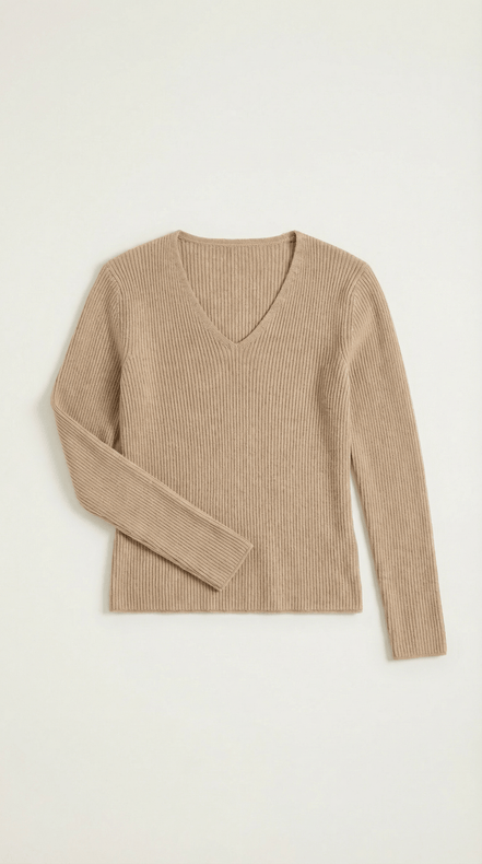 Womens Ribbed V Neck Sweater – Chic Fall Spring Essential