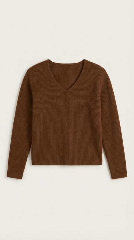 Womens Ribbed V Neck Sweater – Chic Fall Spring Essential