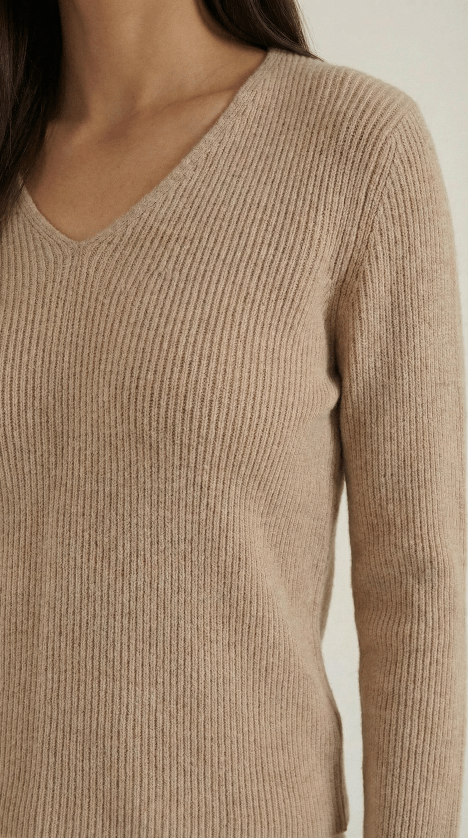 Womens Ribbed V Neck Sweater – Chic Fall Spring Essential