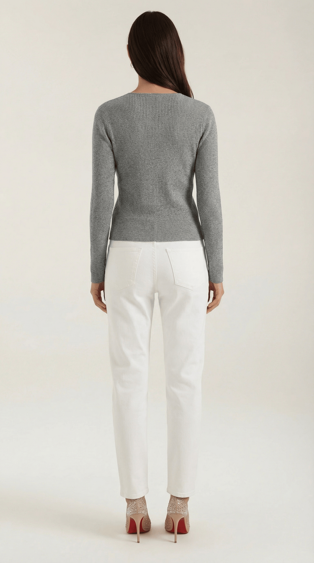 Womens Ribbed V Neck Sweater – Chic Fall Spring Essential