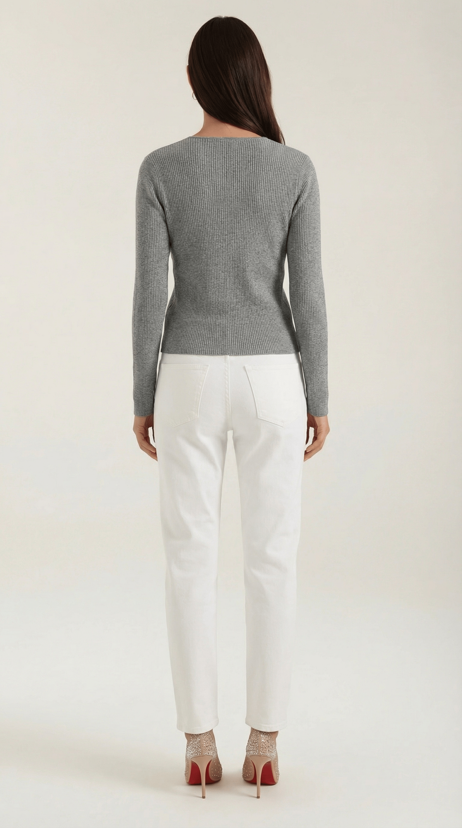 Womens Ribbed V Neck Sweater – Chic Fall Spring Essential