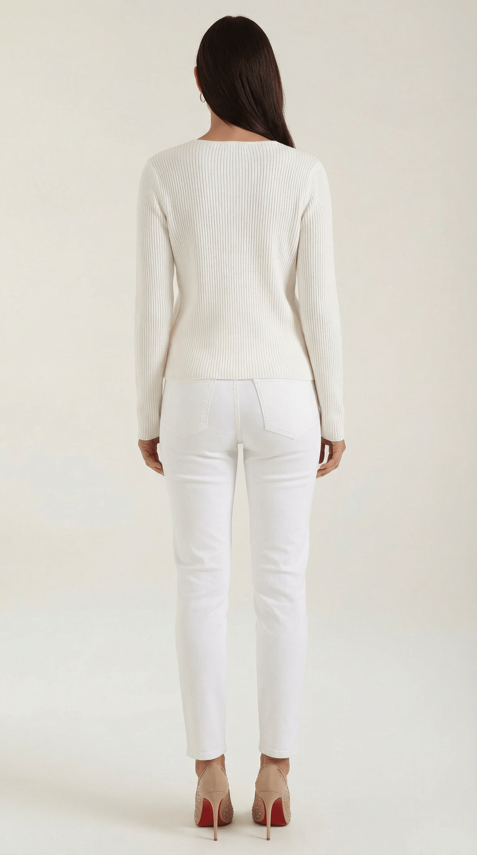 Womens Ribbed V Neck Sweater – Chic Fall Spring Essential