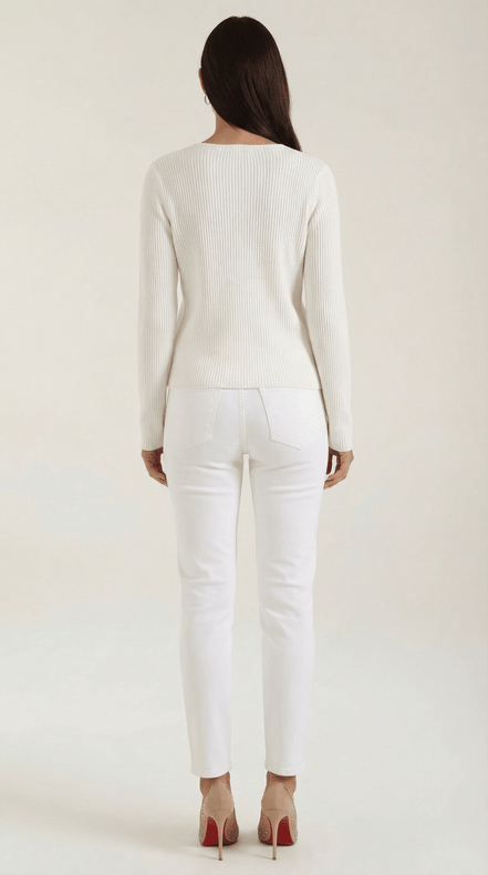 Womens Ribbed V Neck Sweater – Chic Fall Spring Essential