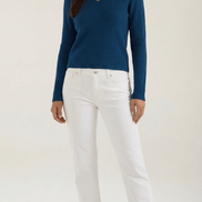 Womens Ribbed V Neck Sweater – Chic Fall Spring Essential