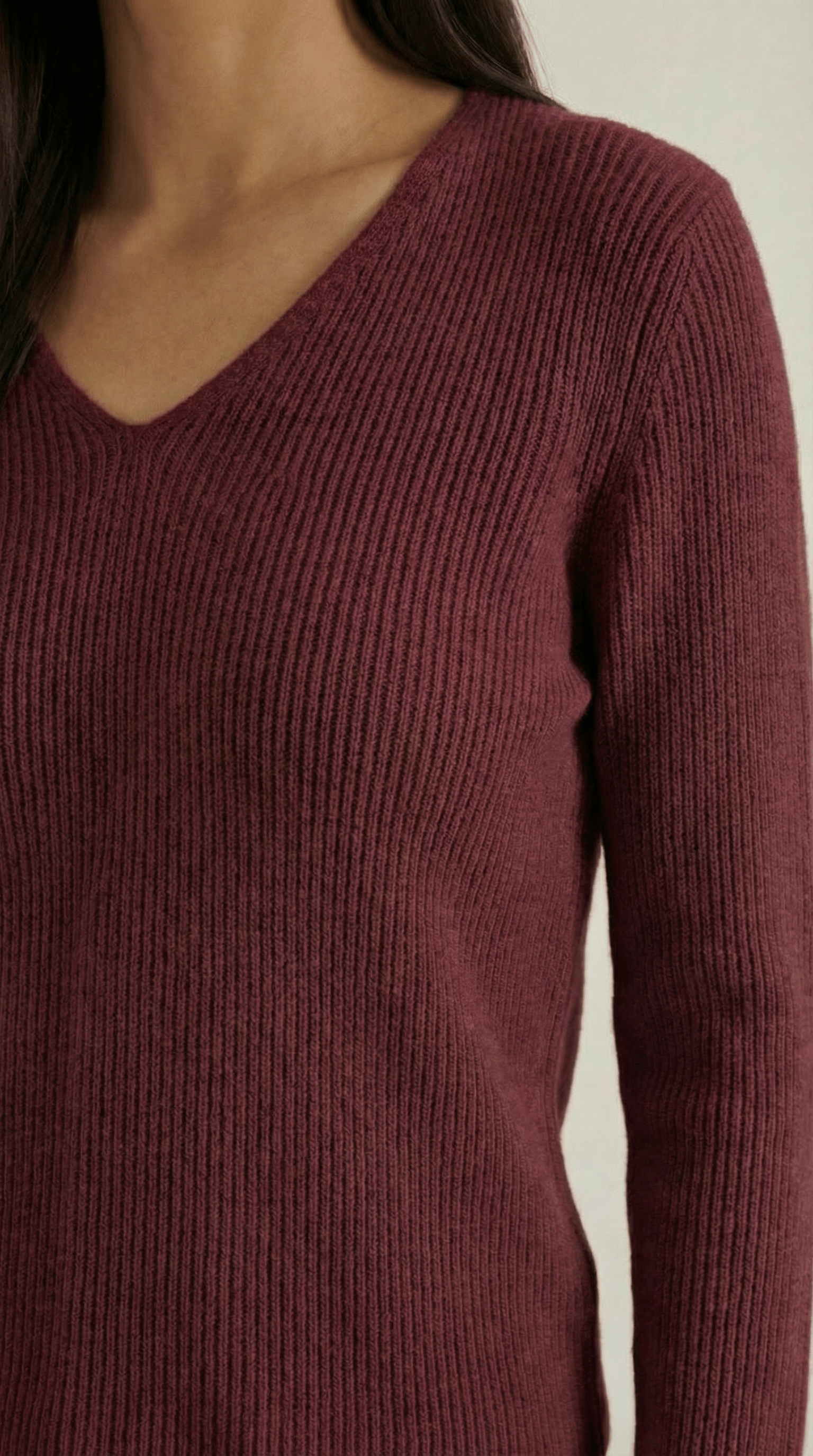 Womens Ribbed V Neck Sweater – Chic Fall Spring Essential