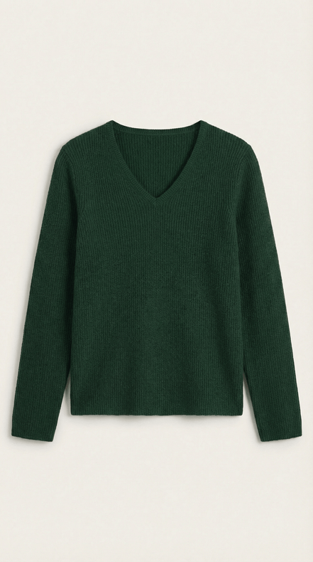 Womens Ribbed V Neck Sweater – Chic Fall Spring Essential