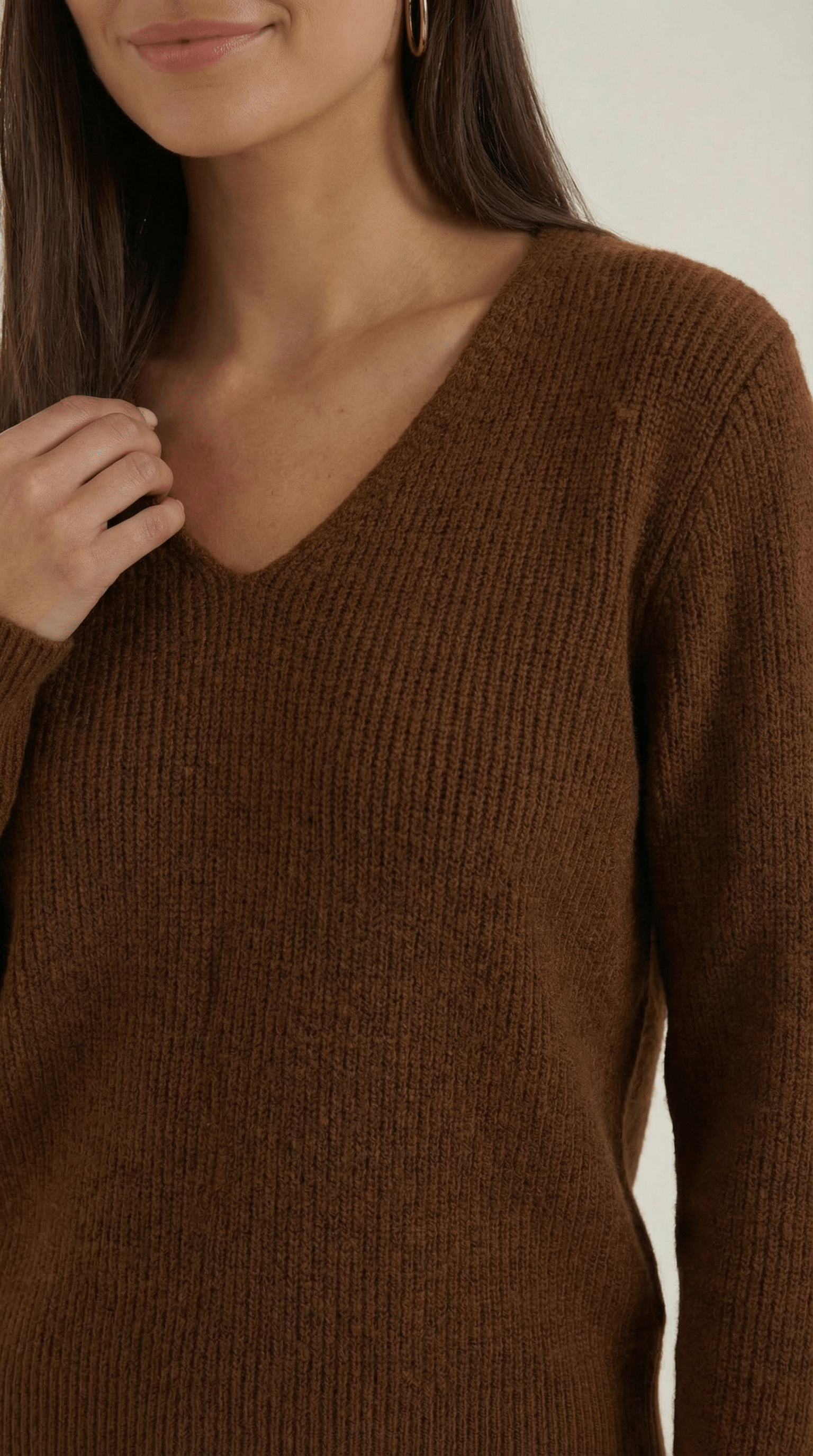 Womens Ribbed V Neck Sweater – Chic Fall Spring Essential
