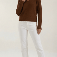 Womens Ribbed V Neck Sweater – Chic Fall Spring Essential