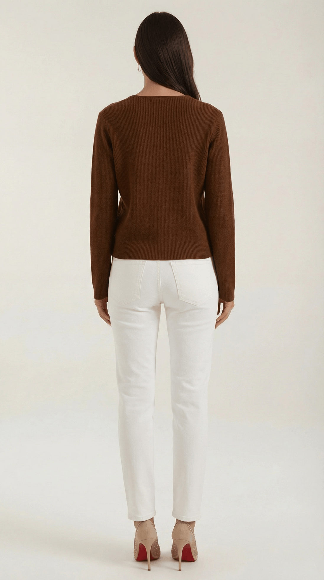 Womens Ribbed V Neck Sweater – Chic Fall Spring Essential