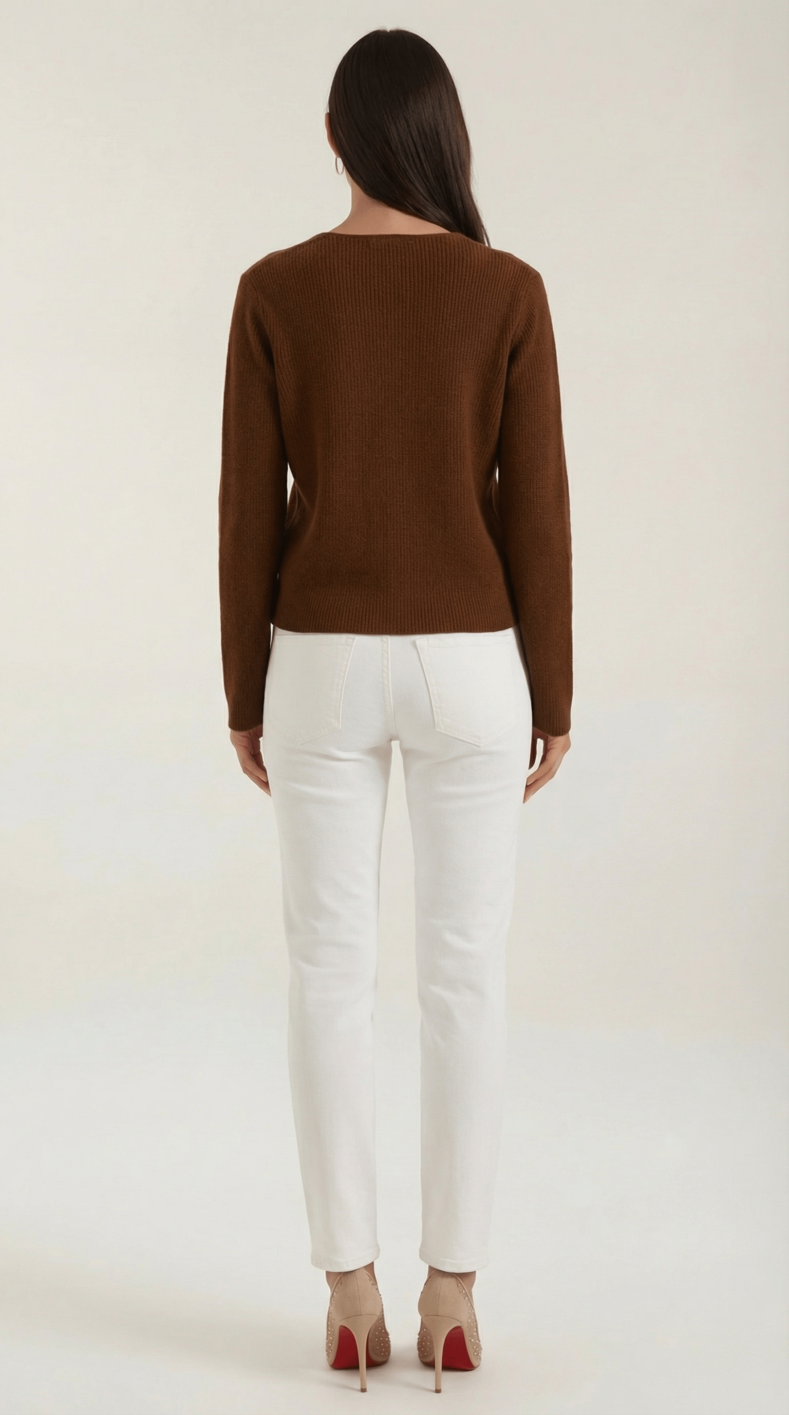 Womens Ribbed V Neck Sweater – Chic Fall Spring Essential