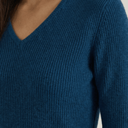 Womens Ribbed V Neck Sweater – Chic Fall Spring Essential