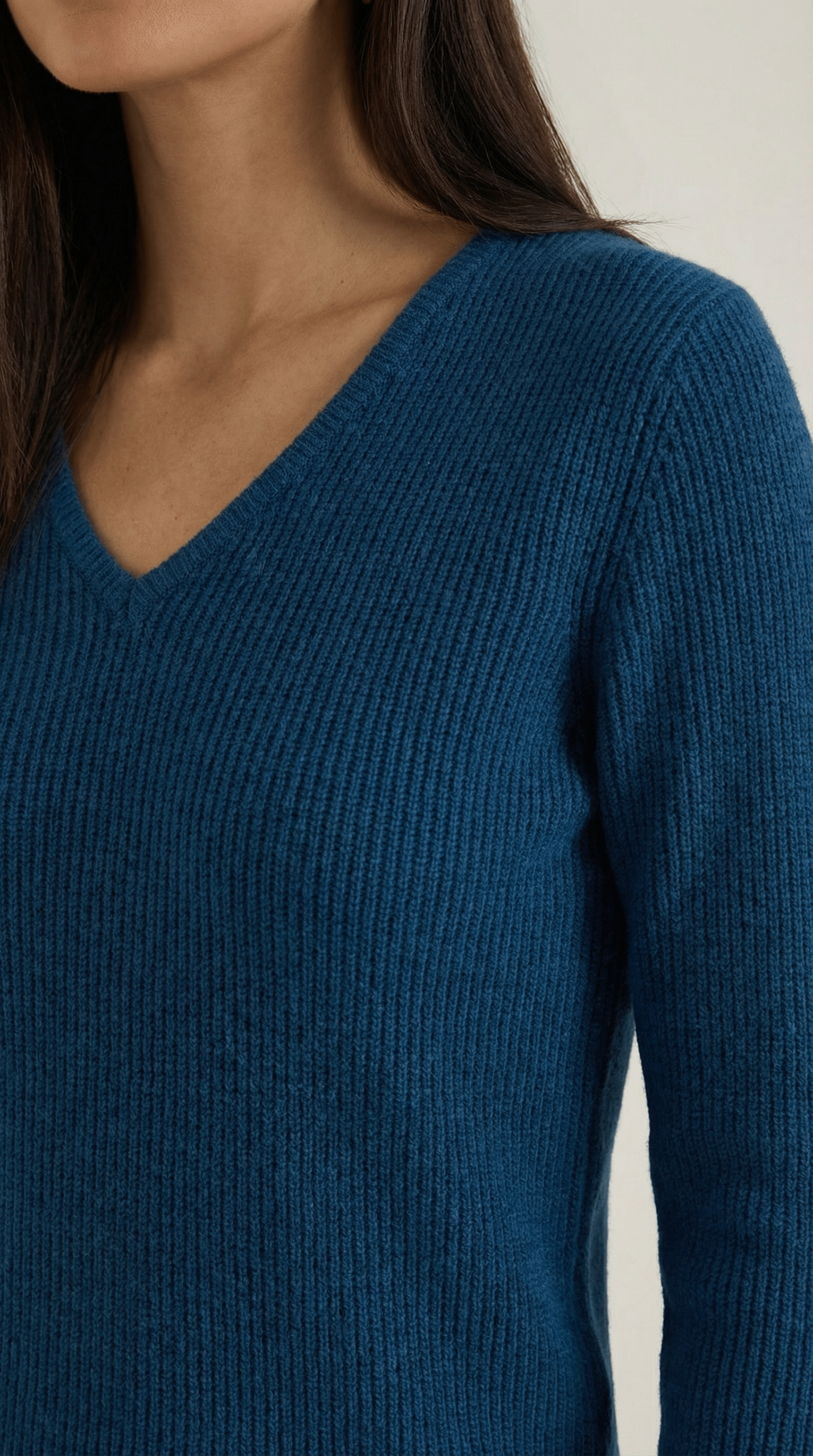 Womens Ribbed V Neck Sweater – Chic Fall Spring Essential