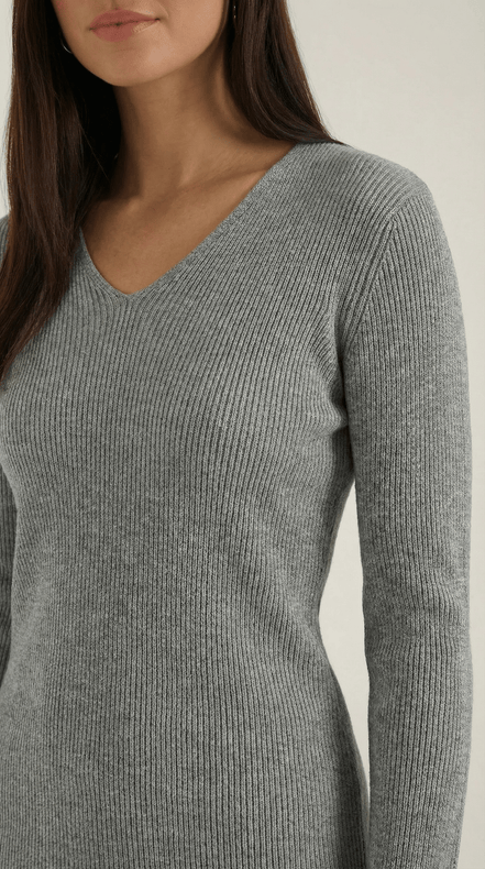 Womens Ribbed V Neck Sweater – Chic Fall Spring Essential