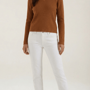 Womens Ribbed V Neck Sweater – Chic Fall Spring Essential
