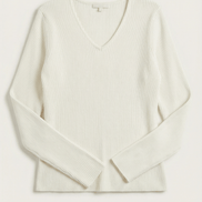 Womens Ribbed V Neck Sweater – Chic Fall Spring Essential