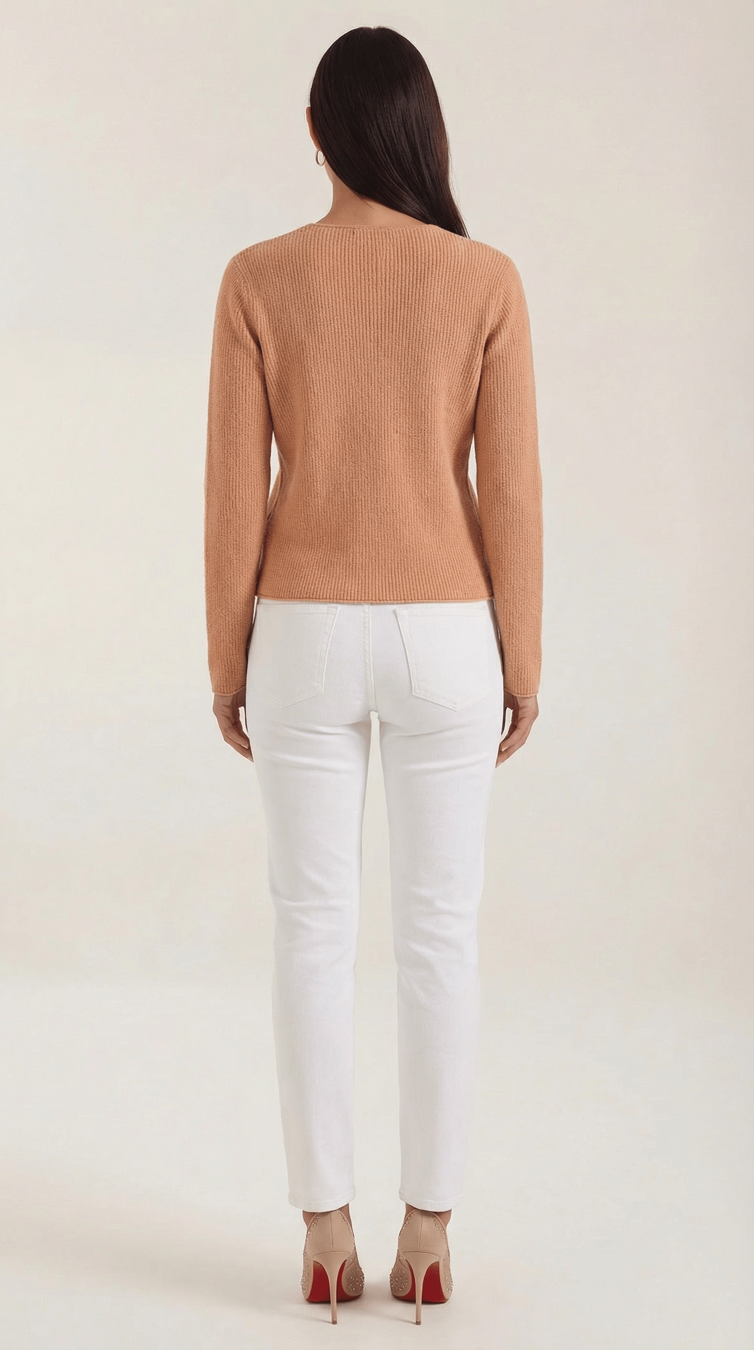 Womens Ribbed V Neck Sweater – Chic Fall Spring Essential