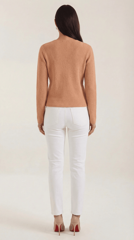 Womens Ribbed V Neck Sweater – Chic Fall Spring Essential