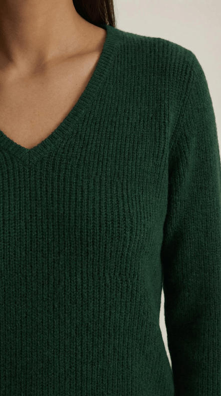 Womens Ribbed V Neck Sweater – Chic Fall Spring Essential