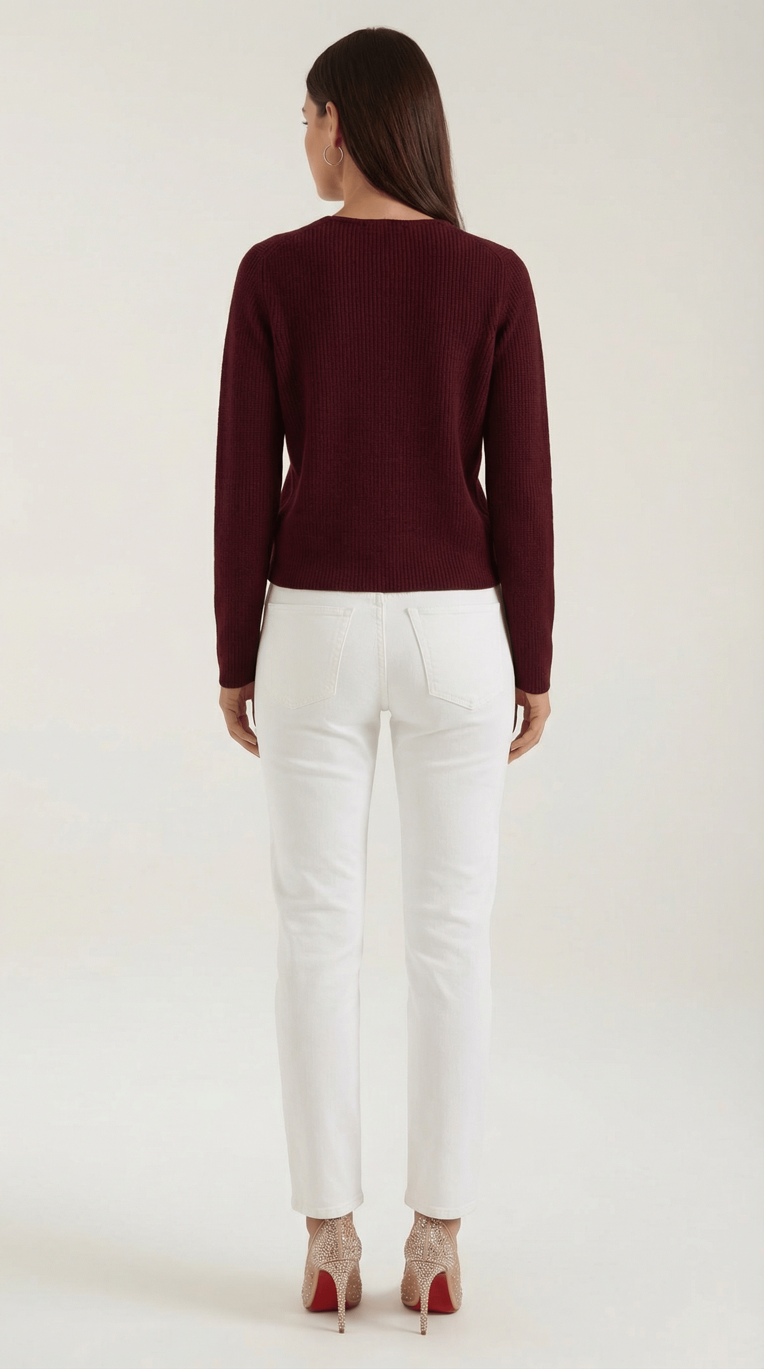 Womens Ribbed V Neck Sweater – Chic Fall Spring Essential