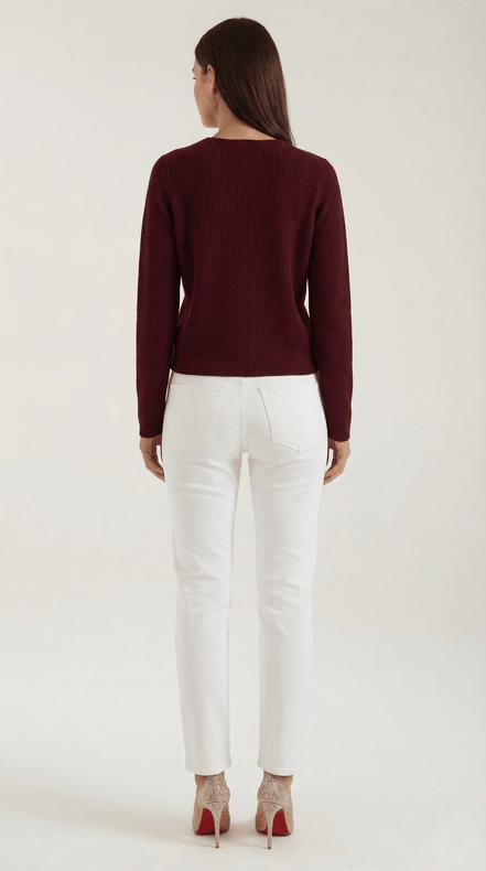 Womens Ribbed V Neck Sweater – Chic Fall Spring Essential