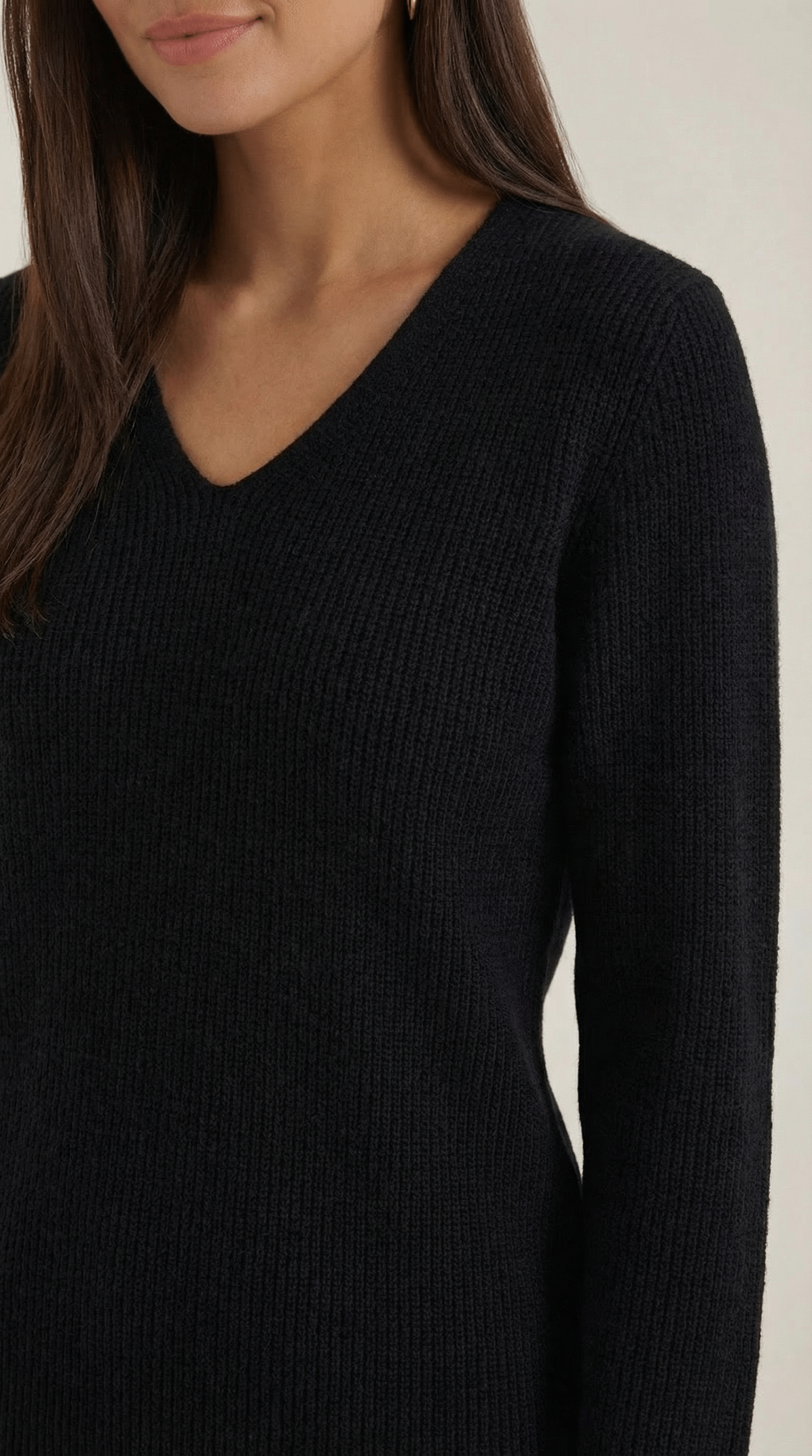 Womens Ribbed V Neck Sweater – Chic Fall Spring Essential