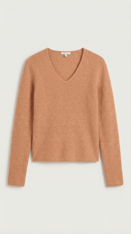 Womens Ribbed V Neck Sweater – Chic Fall Spring Essential