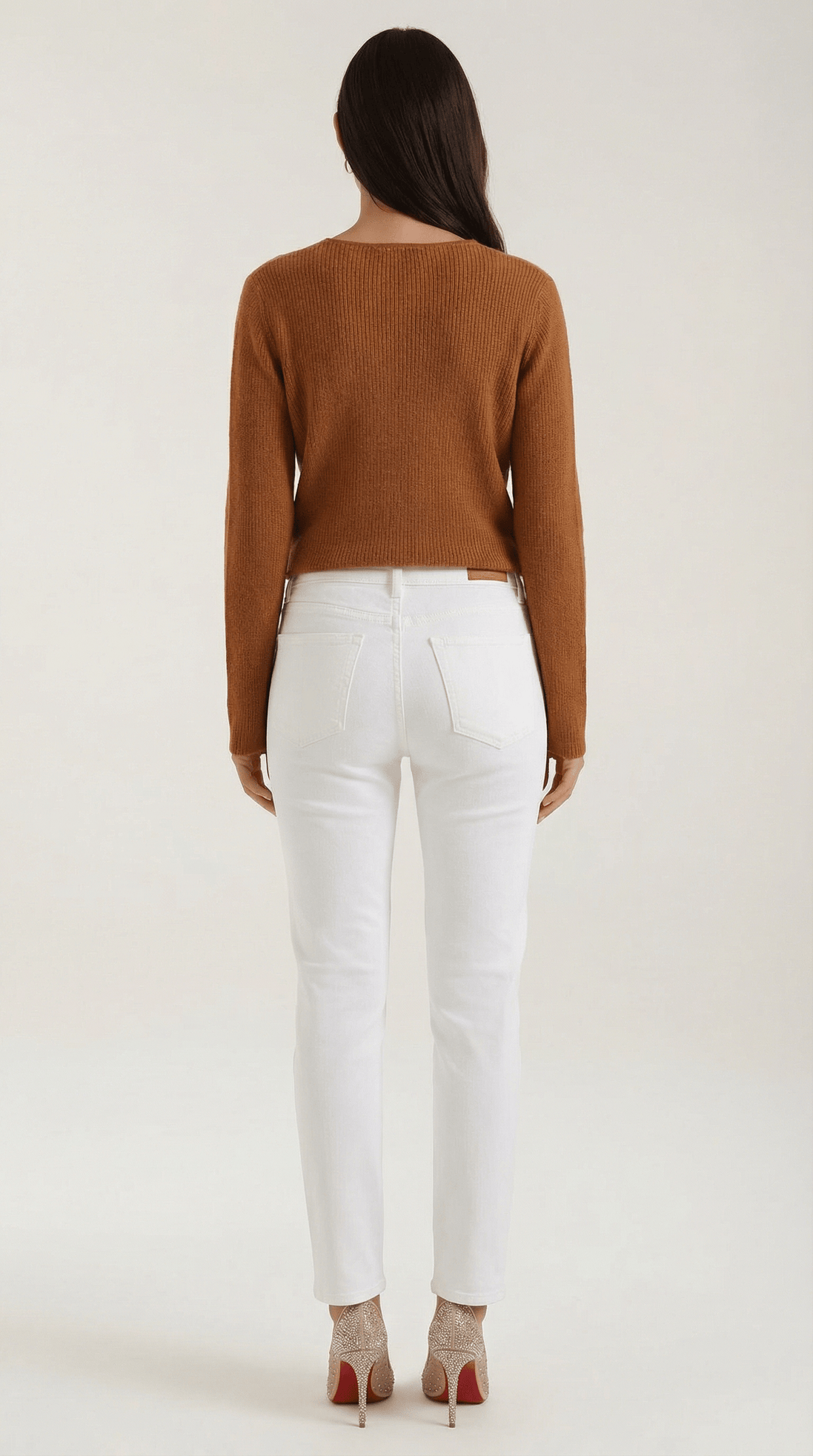 Womens Ribbed V Neck Sweater – Chic Fall Spring Essential