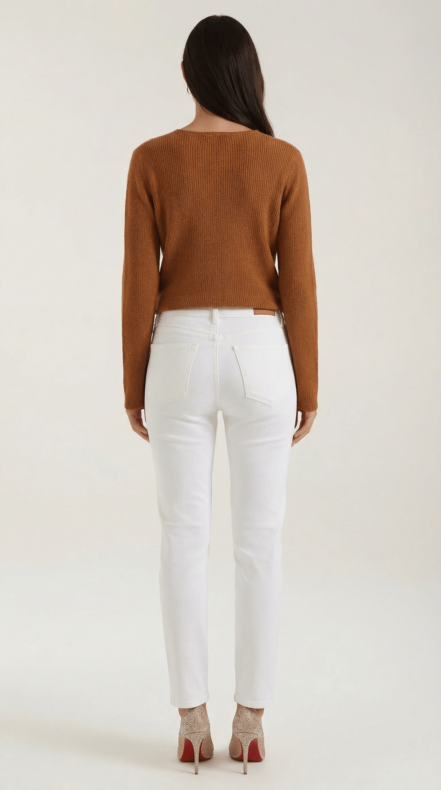 Womens Ribbed V Neck Sweater – Chic Fall Spring Essential