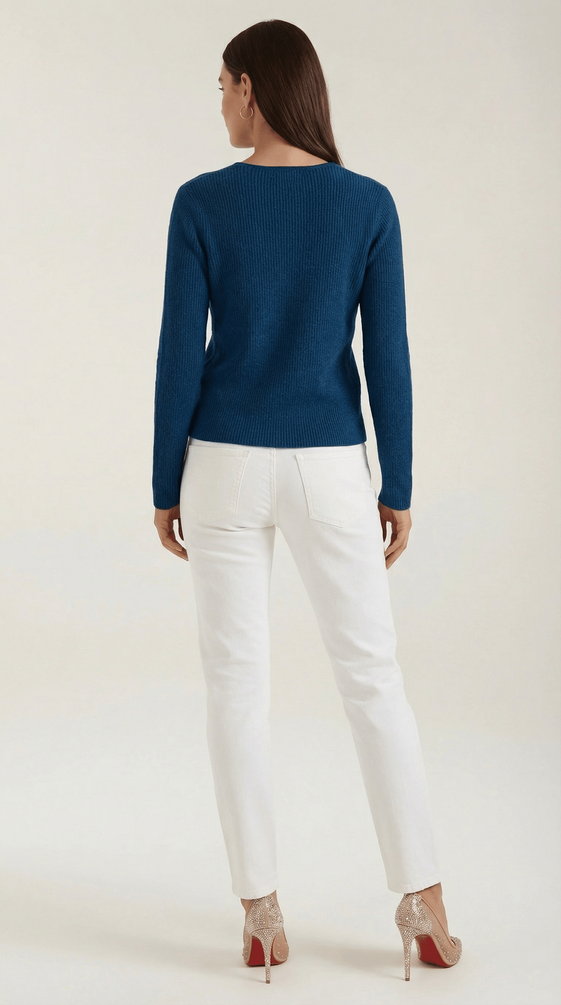 Womens Ribbed V Neck Sweater – Chic Fall Spring Essential