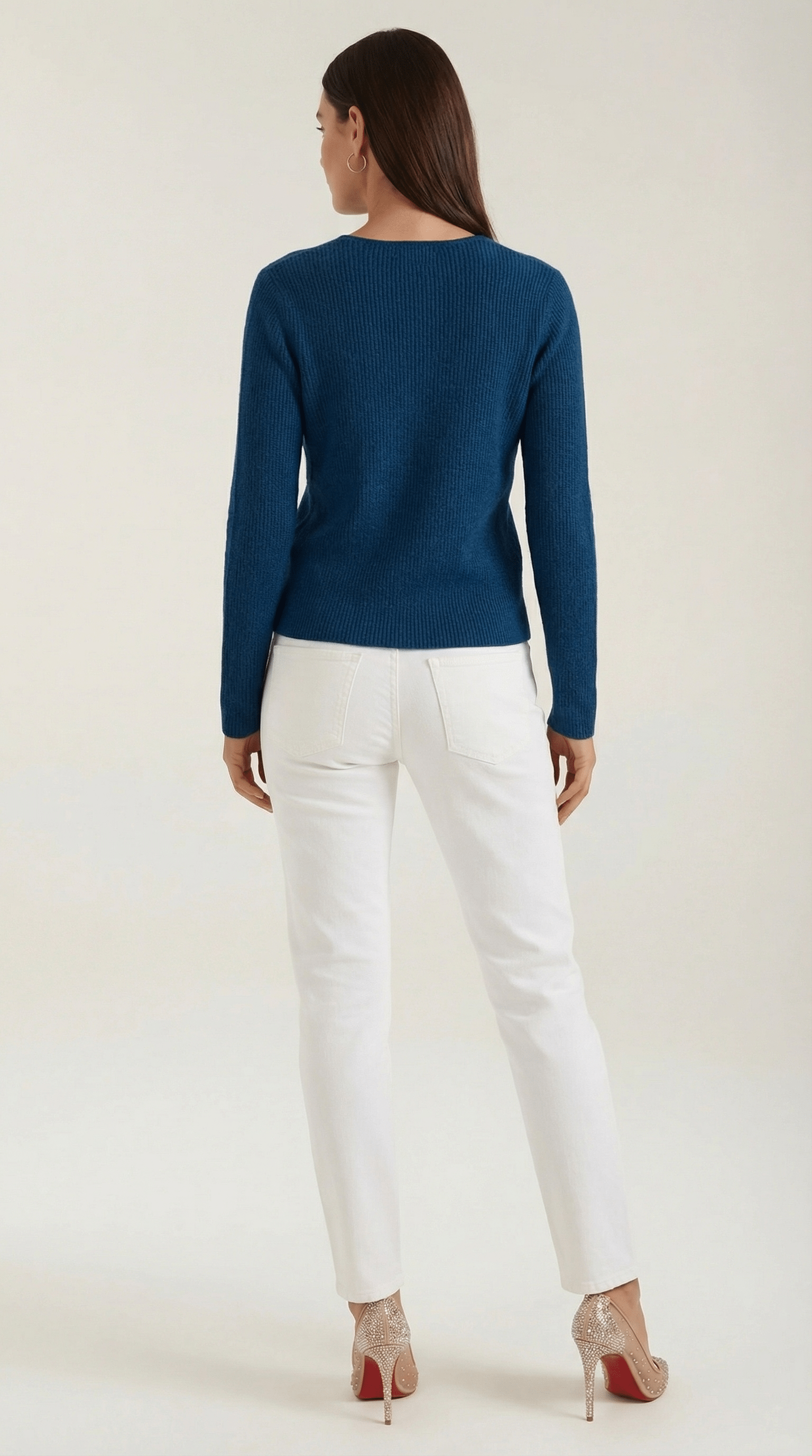 Womens Ribbed V Neck Sweater – Chic Fall Spring Essential