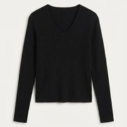 Womens Ribbed V Neck Sweater – Chic Fall Spring Essential