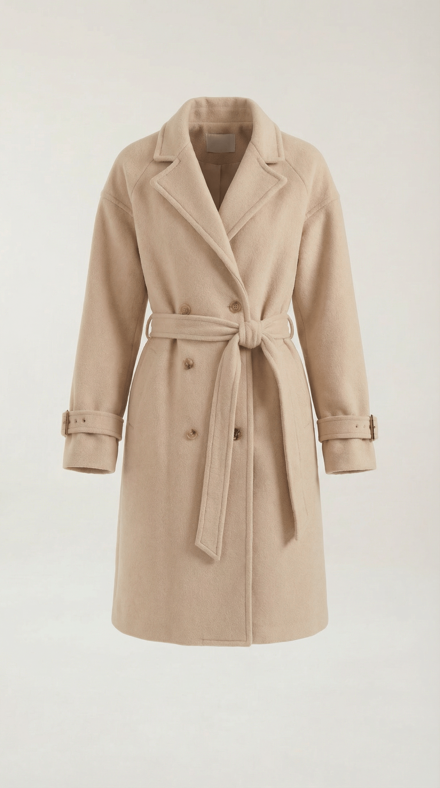 Womens Belted Trench Coat – Classic Double Breasted Elegant Style