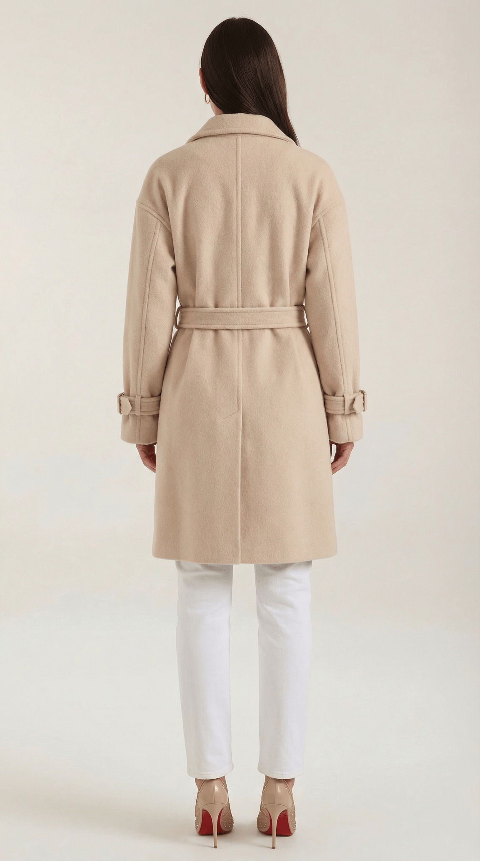 Womens Belted Trench Coat – Classic Double Breasted Elegant Style