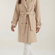 Womens Belted Trench Coat – Classic Double Breasted Elegant Style