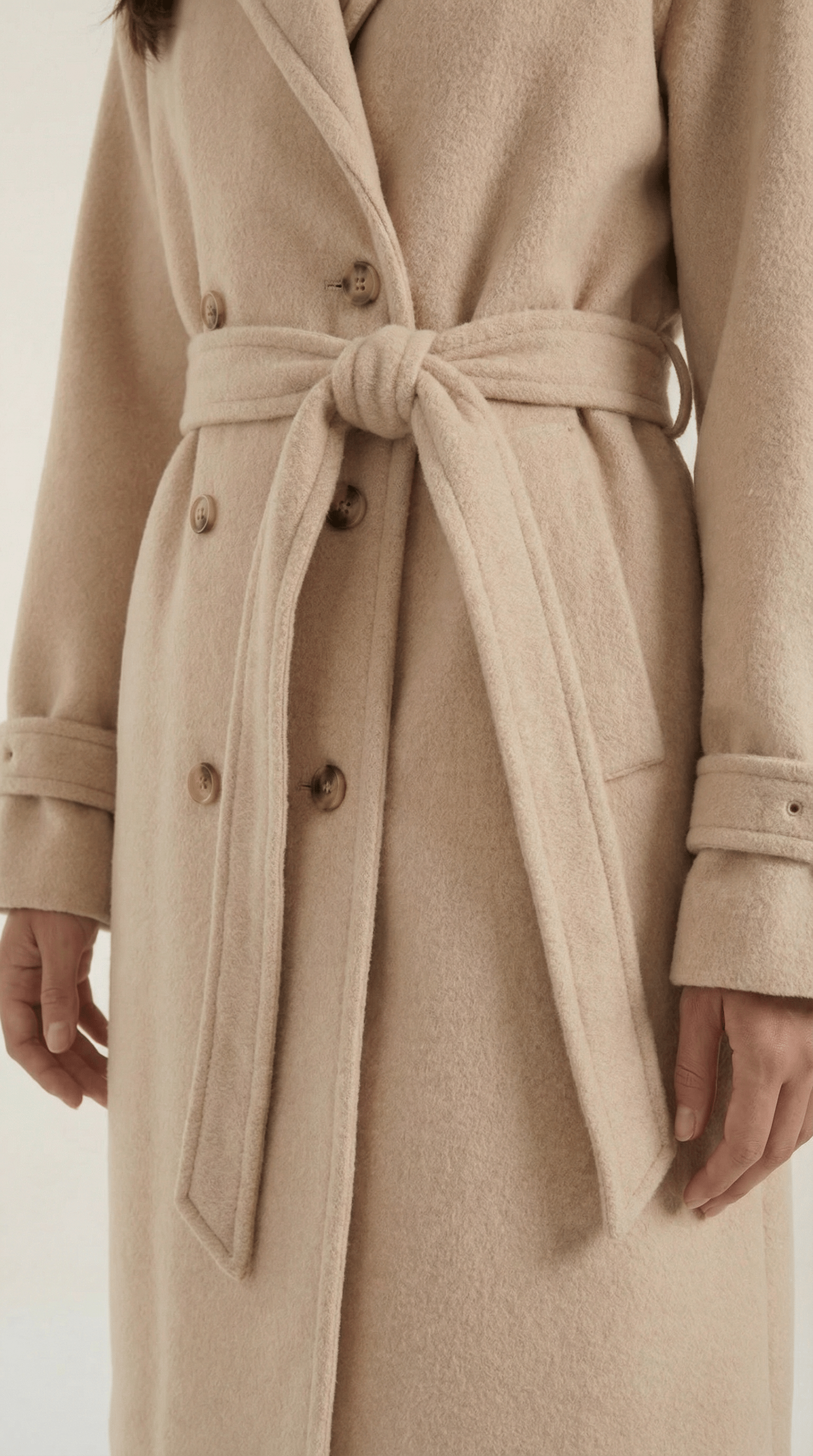 Womens Belted Trench Coat – Classic Double Breasted Elegant Style