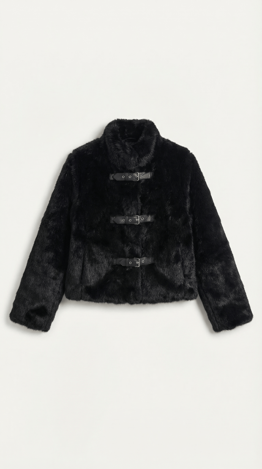 Womens Cropped Statement Jacket – Buckle Detail Modern Style