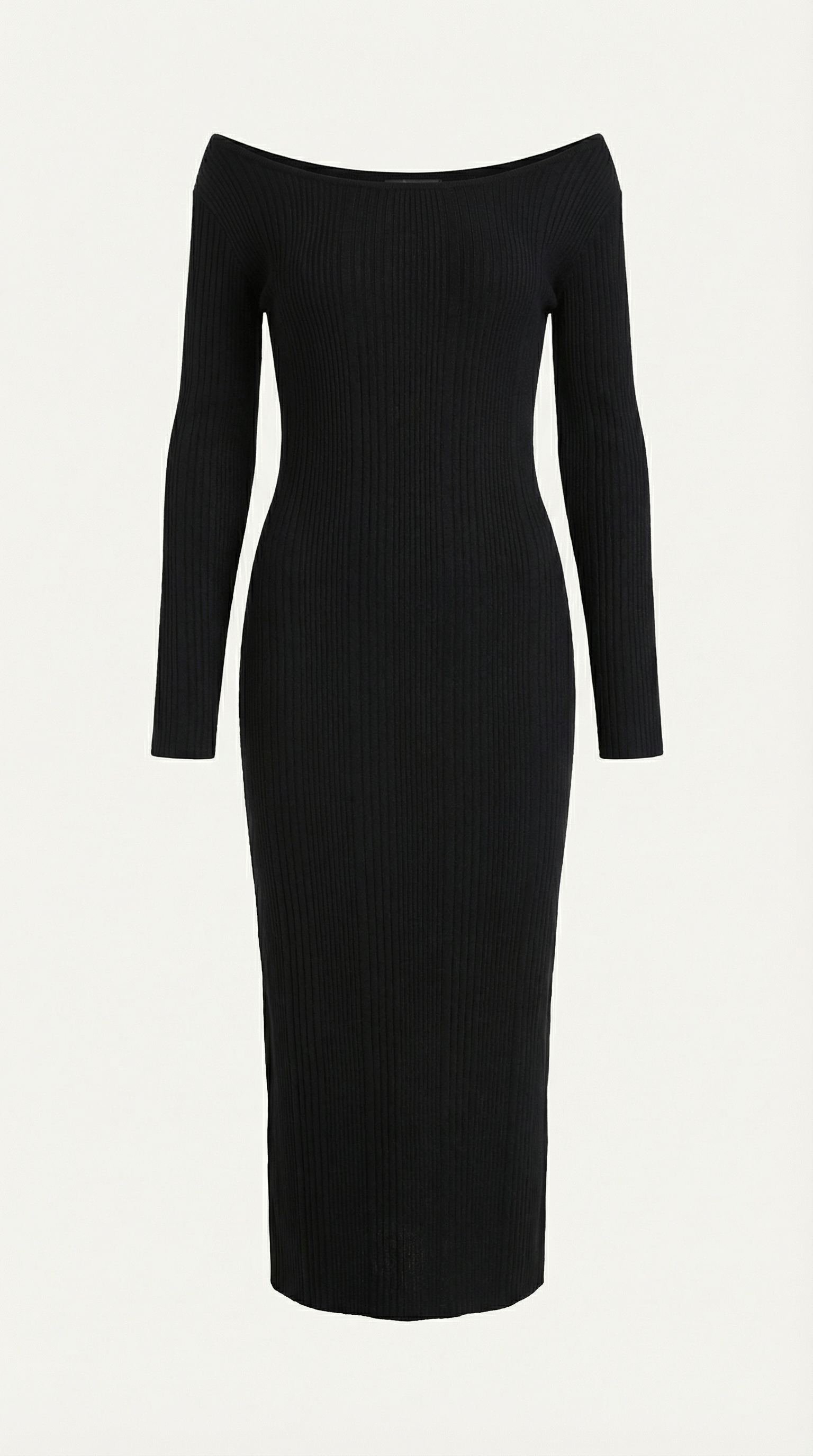 Womens Off Shoulder Maxi Dress – Elegant Ribbed Statement Style