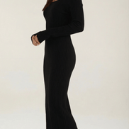 Womens Off Shoulder Maxi Dress – Elegant Ribbed Statement Style