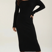 Womens Off Shoulder Maxi Dress – Elegant Ribbed Statement Style