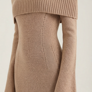 Quinn – Ribbed Maxi Dress Women Off Shoulder Dress Bell Sleeve Elegant