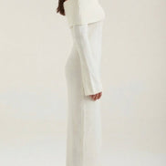 Quinn – Ribbed Maxi Dress Women Off Shoulder Dress Bell Sleeve Elegant