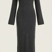 Quinn – Ribbed Maxi Dress Women Off Shoulder Dress Bell Sleeve Elegant