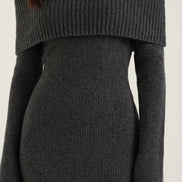 Quinn – Ribbed Maxi Dress Women Off Shoulder Dress Bell Sleeve Elegant