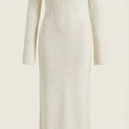 Quinn – Ribbed Maxi Dress Women Off Shoulder Dress Bell Sleeve Elegant