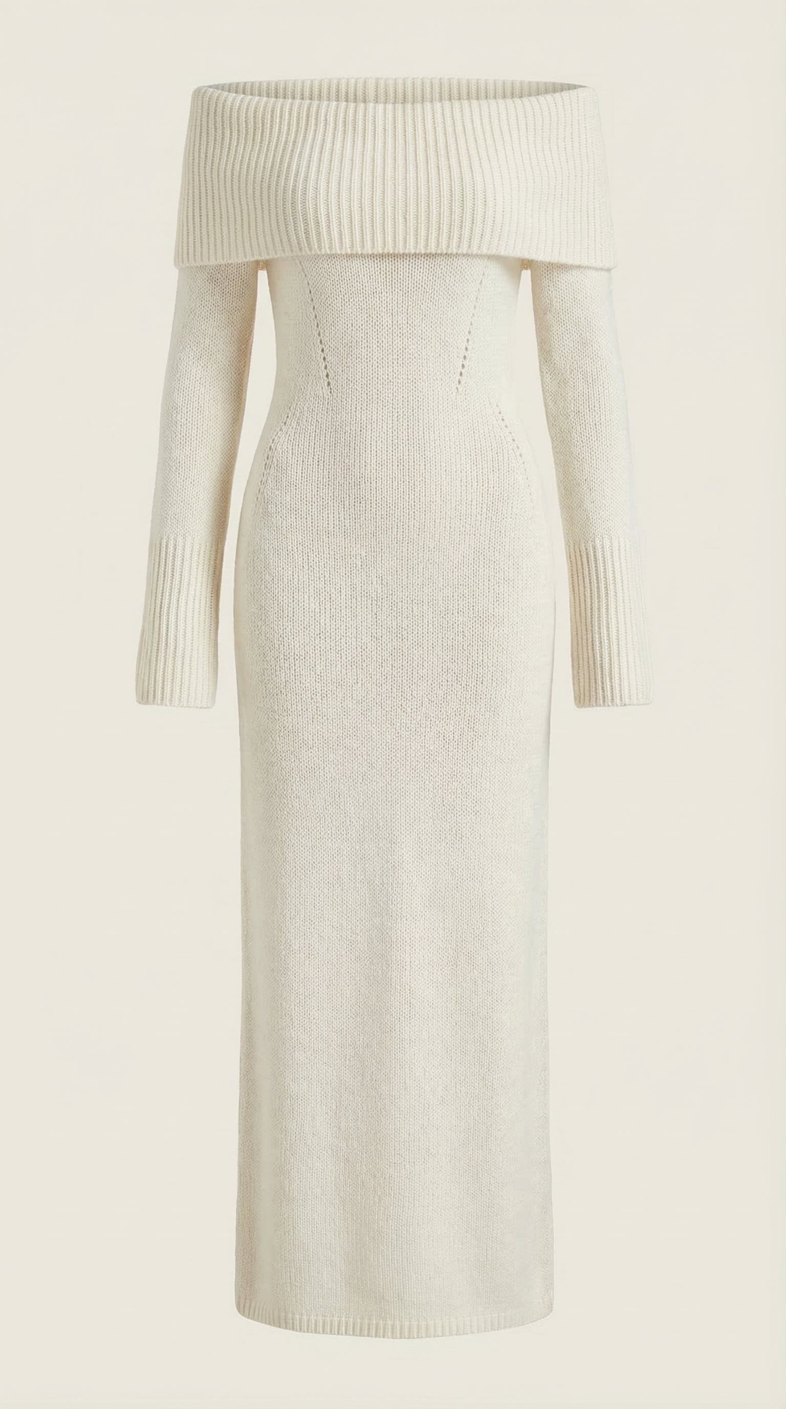 Quinn – Ribbed Maxi Dress Women Off Shoulder Dress Bell Sleeve Elegant