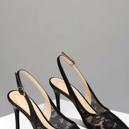 Womens Pointed Toe Heeled Sandals – Elegant Slingback Occasion Style