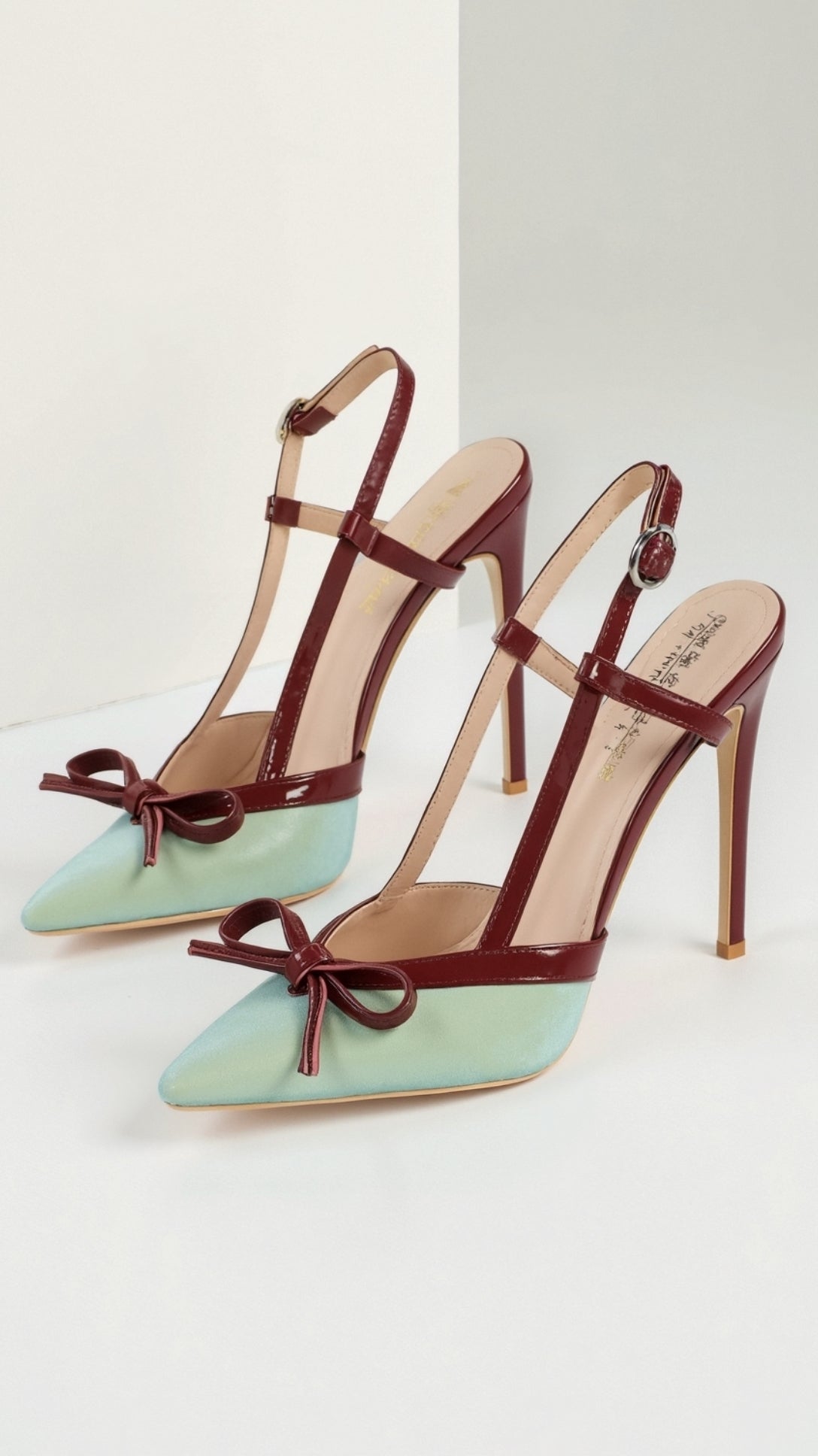 Womens Pointed Toe Court Heels – Bow T Strap Elegant Style