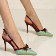 Womens Pointed Toe Court Heels – Bow T Strap Elegant Style