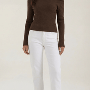 Womens Asymmetric Knit Top – Chic Off Shoulder Everyday Style